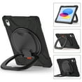 thumbnail image 2 of iPad 10th Generation 10.9 Inch Case 2022, TECH CIRCLE Heavy Duty Shockproof Rugged Protective Rotating Stand Case with Pencil Holder Handle Grip Kids Case for Apple iPad iPad 10th Gen 2022, Black, 2 of 7