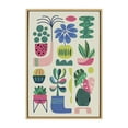 thumbnail image 3 of Kate and Laurel Sylvie Houseplants Framed Canvas Wall Art by Rachel Lee, 23x33 Natural, Colorful Mid-Century Plant Art for Wall, 3 of 7