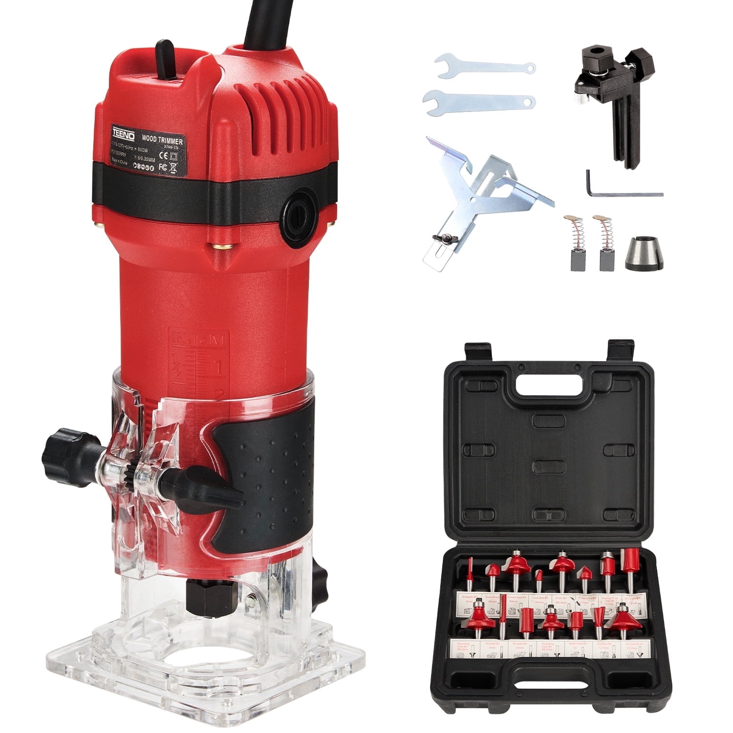 Bosch Router Alloyman 8.5Amp Wood Router Kit - 30000 RPM Palm Router ...