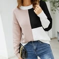 thumbnail image 5 of IROINNID Reduced Womens Sweater Round Neckline Pullover Sweater Color Block Casual Mid-Length Long Sleeve Cloud Sweater Tops Shirt Sweater, 5 of 7