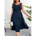 thumbnail image 5 of AURA Plus Size Summer Sleeveless Tank Dress for Women 2025 Smocked Casual Loose Sundress Flowy Beach Tiered Long Midi Dresses, 5 of 7