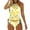 Yellow, variant on Womens Swimsuits Cherry Fruit Printed Cute Tankinis Beachwear Plus Size Two Piece Bikini Sets Drawstring Padded Bathing Suits XL