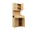 thumbnail image 4 of Kadyn 72inch Natural Bamboo Storage Cabinet with Double-door and High-capacity, Anti-Tip Cabinet for Living Room, Bedroom, Dining Room, Wooden, 4 of 8
