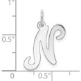 thumbnail image 4 of 14KW White Gold Script Letter N Initial Charm, 4 of 6