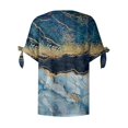 thumbnail image 4 of TSADFHJI Chandails en Molleton Femmes 2X Printemps Automne Col Rond Imprimé Floral Décontracté Manches Mi-Longues T-Shirt m Bleu, 4 of 5