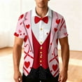 thumbnail image 1 of Blusa y camisa hawaiana de manga corta con cuello vuelto para hombre, camisa unisex informal de verano para playa, de manga corta con botones, ropa estampada divertida, blusa para hombre, 1 of 9