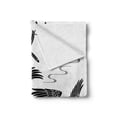 thumbnail image 2 of Phoenix Soft Flannel Fleece Throw Blanket, Egyptian Oriental Birds Traditional Culture Revival Motif, Cozy Plush for Indoor and Outdoor Use, 50" x 60", Black and White, by Ambesonne, 2 of 6