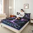 thumbnail image 4 of Castle Fairy Gymnast Girl Twin Sheet Sets 3pcs for Children Teens Adults,Gradient Bling Glitter Twin Fitted Sheet Microfiber,Dreamy Princess Breathable Flat Sheet,Ultra Soft Home Decor, 4 of 7