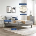 thumbnail image 7 of Hawthorne Collections Wood Queen Platform Bed Frame with Supporting Legs in Gray, 7 of 7