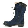thumbnail image 5 of jsaierl Women's Snow Boots Suede Mid Calf Boots Round Toe Lace-up Plush Thick Knight Boots, 5 of 7