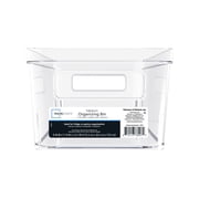 Mainstays Medium Clear Plastic Pantry Storage Organizer Bin with Handles, 12 in x 6 in x 4 in