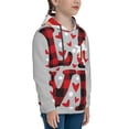 thumbnail image 3 of Kll Unisex Kids Boys Girls Hooded Pocket Pullover Hoodies-Buffalo Plaid Love And Gnome, 3 of 9