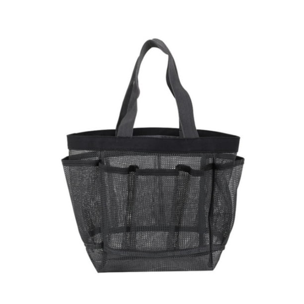 Bolsa de ducha de malla colgante, multifuncional, de gran capacidad, portátil. Gris