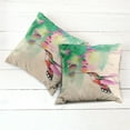 thumbnail image 2 of Ambesonne Nature Throw Pillow Cover 2 Pack, Colibri and Flowers, 20", Green Fuchsia, 2 of 6