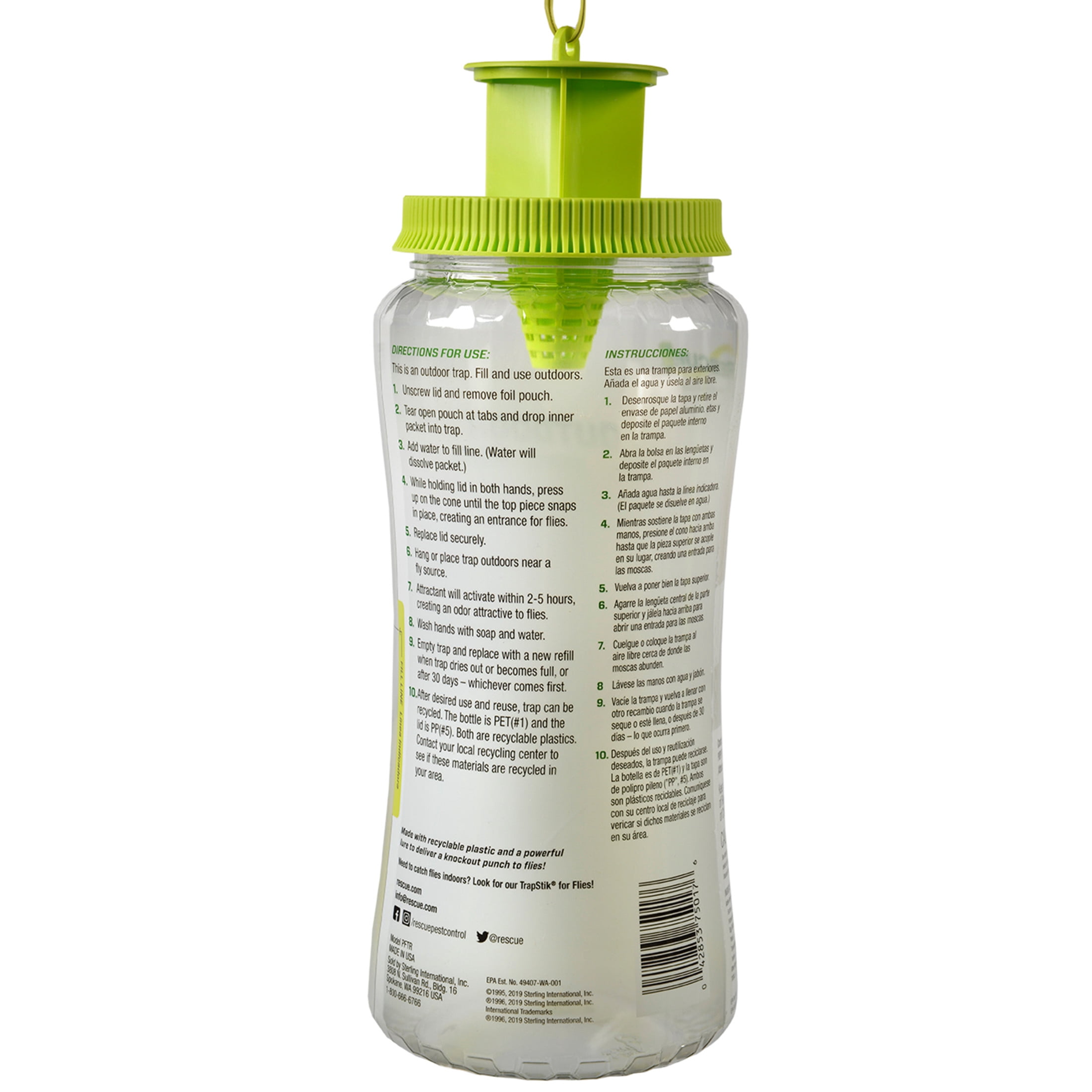 RESCUE! Pop! Reusable Outdoor Fly Trap, 1 Pack Resin