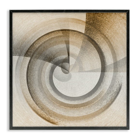 Stupell Industries Spinning Centric Circle Abstract Painting Black Framed Art Print Wall Art, 12 x 12