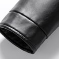 thumbnail image 5 of Maoxin Mens Jacket Men Fashion Solid Color Zipper Pocket Lapel Long Sleeved Hooded Leather Jacket Plus Size Leather Jacket Black 2XL, 5 of 8