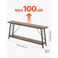 thumbnail image 3 of VEVOR Mesa de consola estrecha para sofá , mesa de sofá de 70,9 pulgadas, mesa de entrada larga de 2 niveles y mesa de pasillo estrecha, mesa de sofá estrecha con marco de metal, 3 of 9