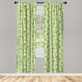 thumbnail image 4 of Ambesonne Cartoon Window Curtains, Frogs Dragonflies, Each 28" W x 63" L, Pale Green Apple Green, 4 of 4