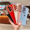 thumbnail image 5 of Compatible with Samsung Galaxy A53 5g 6.5” Phone Case Luxury Electroplated Cute Side Love Hearts Pattren Cover for Women Camera Lens Protection Soft Silicone Shockproof Bumper (Blue), 5 of 11