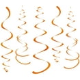 thumbnail image 2 of Ikerall   Orange Party Hanging Swirl Decorations Plastic Streamer for Ceiling, Pack of 28, 2 of 3