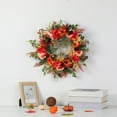 thumbnail image 1 of Xihbxyly Corona de Flores Artificiales con Diseño de Calabazas, Vibrante Decoración para Puerta, para Uso En Interiores y Exteriores, Adorno Festivo de Otoño, Decoración de Acción de Gracias, 15.75 P, 1 of 6