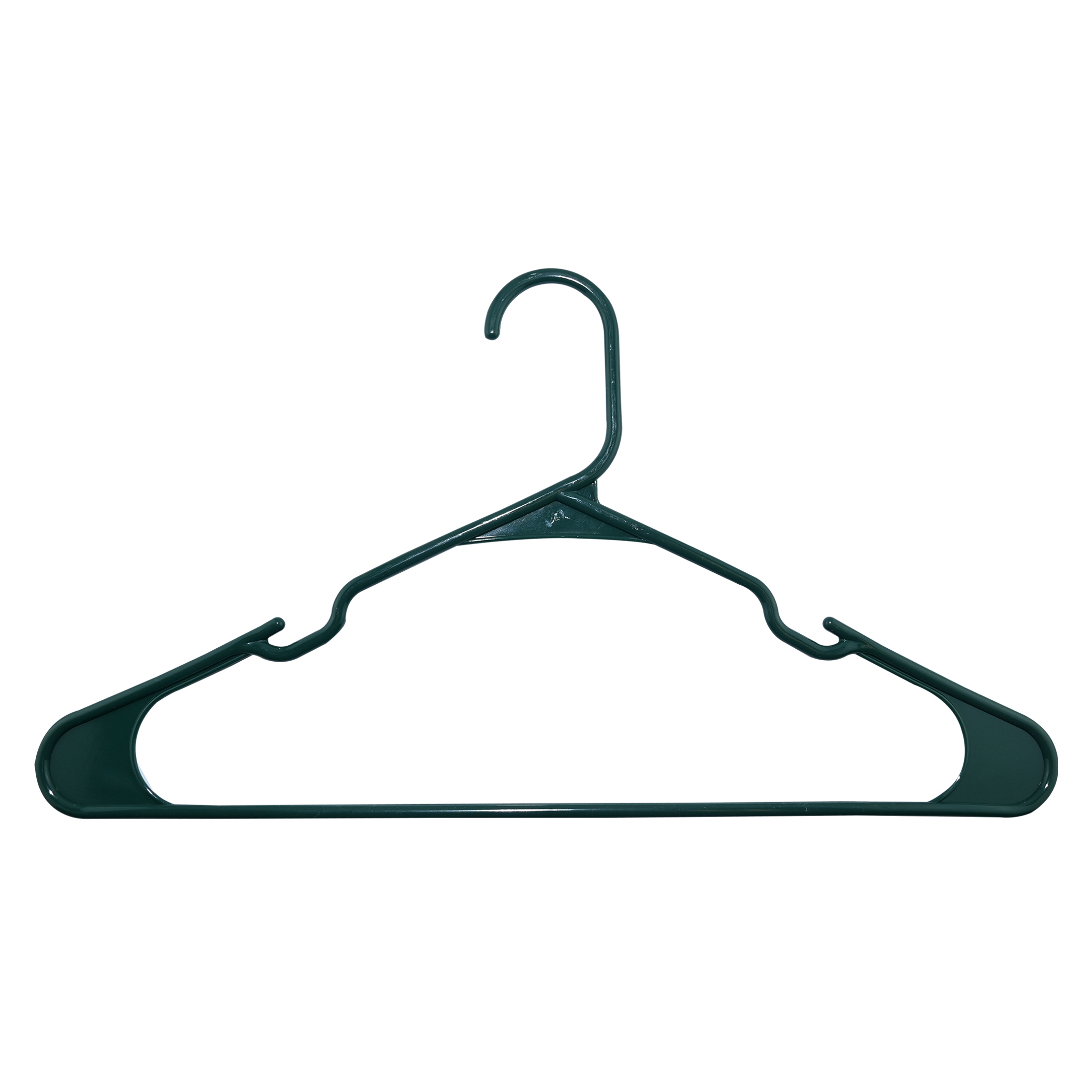 Closetselect Plastic Notched Adult Hangers for Any Clothing Type, Green Blast 100 Count