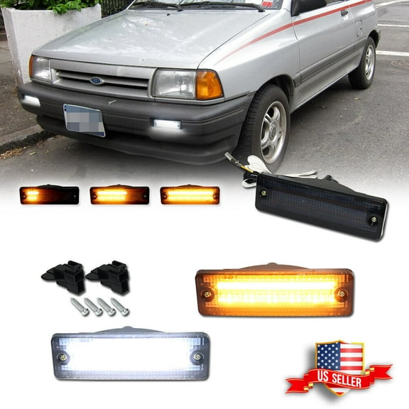 GTINTHEBOX Smoke Switchback LED Signal Blinker Corner Lights For Mazda 323 626 Pickup Truck