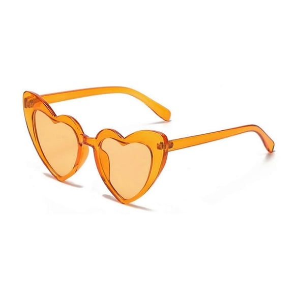 Heartshaped Sunglasses for Women Vintage Cat Eye Retro Cute Style Hippie Party Sunglasses UV Relatively Large Orange/Orange