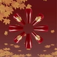 thumbnail image 5 of Fall Maple Leaves Thanksgiving Press on Nails Short Square False Nails With Designs Full Covers Stick on Nails, 5 of 7