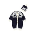 thumbnail image 2 of Kiapeise Baby’s Fawn Knitted Single-breasted Long Sleeve Jumpsuit with Hat, 2 of 10