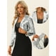 thumbnail image 2 of Blazer con Parte Delantera Abierta Allegra K Lentejuelas Brillantes Plata XL, 2 of 6