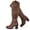 Brown 702, variant on Love Steetly Women's Extra Wide Calf Knee High Boots, Slouchy Ruched Shaft, Chunky Block Heel Side Zip Casual Winter Tall Boots.