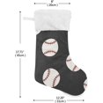thumbnail image 2 of Coolnut Christmas Stockings Gray Baseball Ball Pattern Large Candy Stockings Stuffers Cute Xmas Sock Decorations 1PC for Home Holiday Party 12" x18" Decor Gifts, 2 of 7