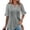 *Gray, variant on ClodeEU Women's V-Neck Elbow Sleeve Top ,Loose Fit Solid Color Blouse with Pleated Button Army Green,Womens Plus L