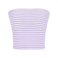 thumbnail image 5 of VBVC Women's Strapless Striped Tube Top,Womens Sleeveless Crop Tank,Women's Sexy Knitted Shirts Vests Y2K,*Purple,Size XXL, 5 of 8