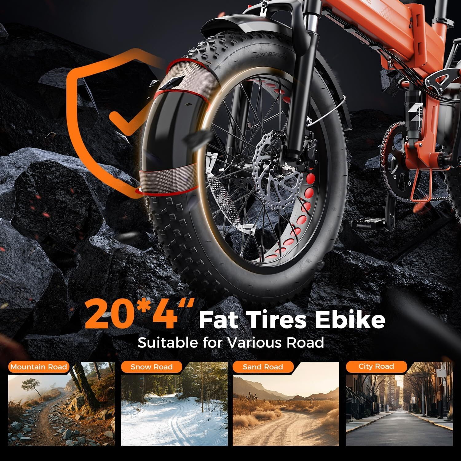 Heybike Mars 3.0 Electric Bike for Adults, 1400W Peak Motor Foldable Ebike with 48V 13AH Removable Battery, 20" Fat Tire Electric Bicycles, Up to 30+MPH & NFC Unlock, UL2849