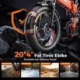 thumbnail image 3 of Heybike Mars 3.0 Electric Bike for Adults, 750W Rated Motor Foldable Ebike with 48V 13AH Removable Battery, 20" Fat Tire Electric Bicycles, Up to 28 MPH & NFC Unlock, UL2849, Orange, 3 of 11