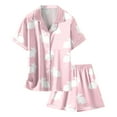 thumbnail image 4 of Tanghaowl Easter Pjs for Kids Girls' Easter Day Printed Pajamas Short Sleeved Button Top Shorts Home Pajamas Set Kids Size 8 Pajamas, 4 of 4