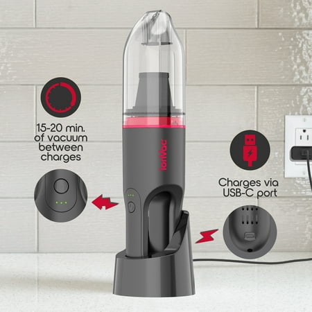 Ionvac Cordless Vacuum – Lightweight Handheld Cordless Vacuum Cleaner, USB Charging, Multi-Surface
