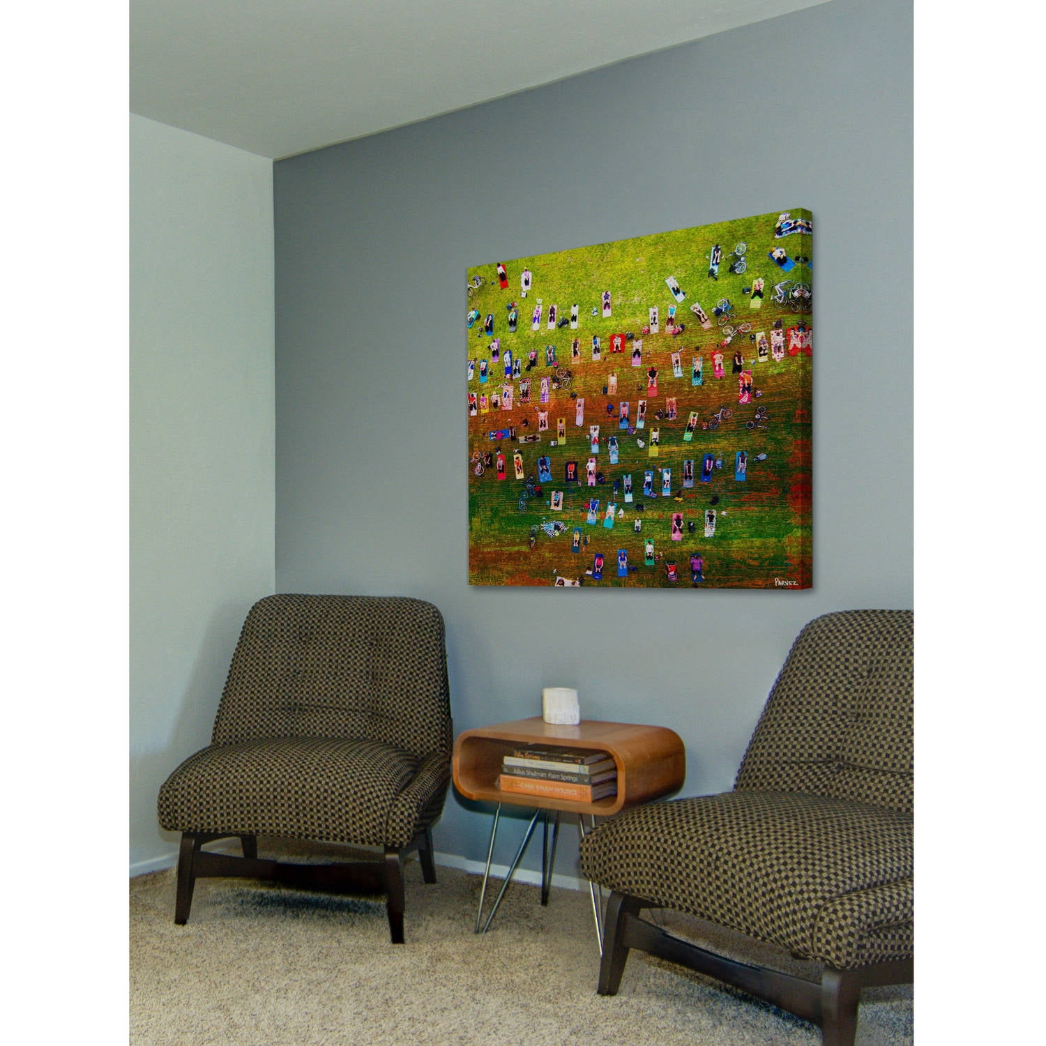 "Group Yoga" Painting Print on Wrapped Canvas