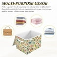 thumbnail image 6 of Yayeee Collapsible Cube Storage Bin with Lid Fabric Closet Decorative Basket with Handles, Beige Cartoon Animals, 6 of 7