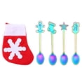 thumbnail image 2 of 5pcs Creative Christmas Spoons Set Cartoon Stainless Steel Spoons with Bag Tableware for Home Restaurant (4 Colorful Spoons and 1 Boot Shape Bag), 2 of 8