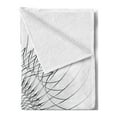 thumbnail image 2 of Spires Soft Flannel Fleece Throw Blanket, Geometric Rotary Spiral with Helix Elements and Regular Lines Cyclic, Cozy Plush for Indoor and Outdoor Use, 70" x 90", Grey, by Ambesonne, 2 of 5