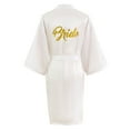 thumbnail image 6 of Hauaitttt Women's Wedding Party Robe Letters Kimono Satin Pyjamas Bridesmaid Bathrobe Robe with Zipper for Women plus Size Kimonos for Women 4x-5x Robe Women Womens Robes Full Length Bathrobe Towel, 6 of 6