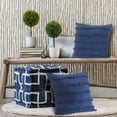 thumbnail image 7 of Laddha Home Designs Loomed Over Tufted Striped Shag Throw Pillow - 20" - Navy Blue - Set of 4, 7 of 7