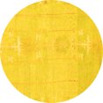 thumbnail image 1 of Ahgly Company Indoor Round Abstract Yellow Modern Area Rugs, 5' Round, 1 of 4