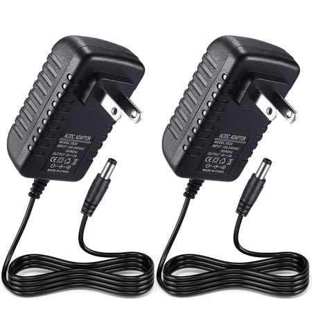 2-Pack 10W 5V 2A AC-DC Switching Power Supply Adapter, 100-240V Universal Input, 5.5mm×2.5mm DC Barrel Plug Replacement Transformer for Router, Security Camera and Cordless Telephone