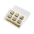 thumbnail image 1 of Cubos de hielo de acero inoxidable para enfriar, cubos de whisky en caja de almacenamiento, rocas para bebidas, rocas para whisky para café, cerveza, 6 Oro con Clip, 1 of 8