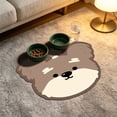 thumbnail image 2 of Dog Head Shaped Pet Feeding Mat 23.6inX15.7in Waterproof Non-Slip Cat Bowl Mat for Small Pets, Coffee, 2 of 6